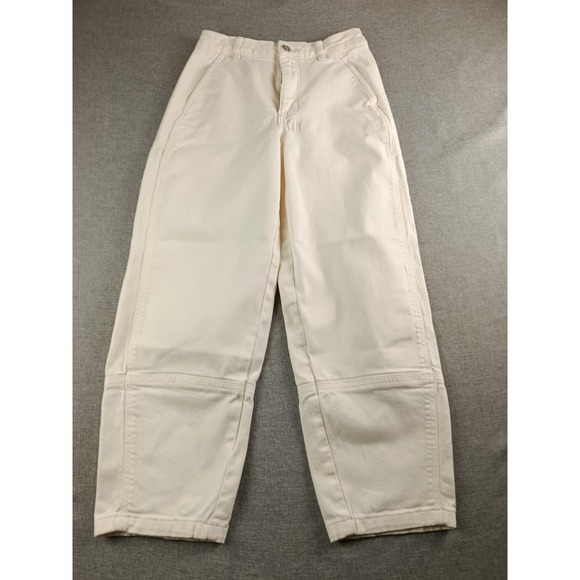 Everlane Denim - Everlane The Utility Barrel Jeans Size 2 R Cream Denim High Rise Cropped